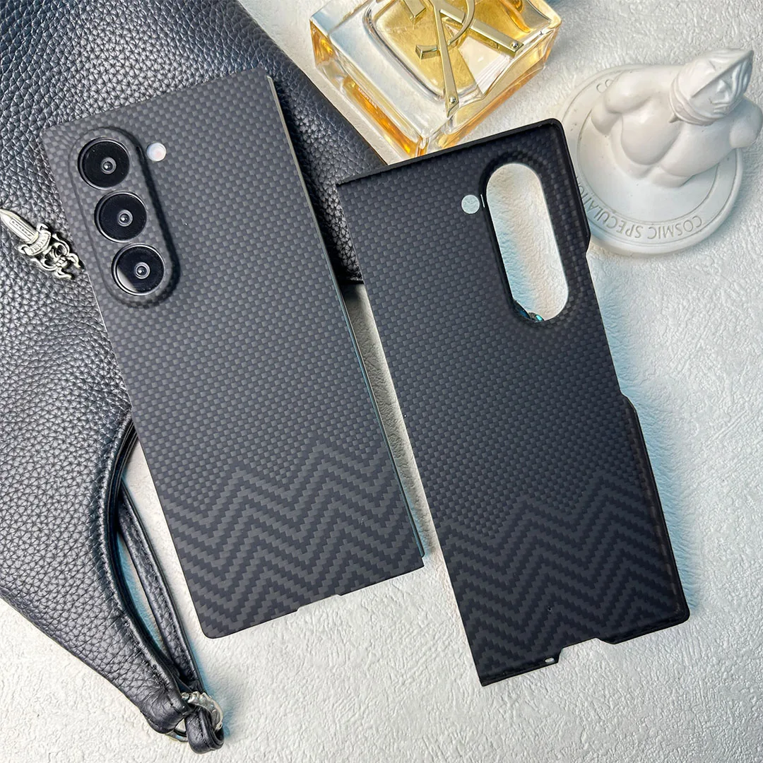 ACC-Real Carbon Fiber Phone Case for Samsung Galaxy Z Fold 6, Aramid Fiber Cases, Sam Z Fold 6 5G Anti-fall busines Phone Shell