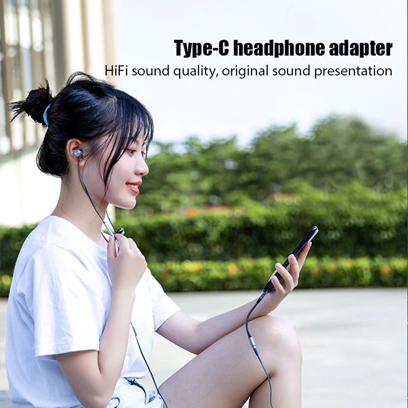 Type C 3.5 Aux Jack Audio Cable USB Type C To 3.5mm Audio Adapter Earphone Wire Converter For iPhone 15 Samsung Galaxy S24 S23