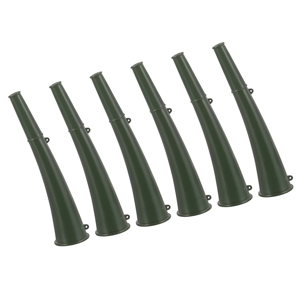 

6pcs Outdoor Signal Horns Portable Green Plastic Stadium Cheering Horns Party Noise Maker Graduations Sporting Events Favors