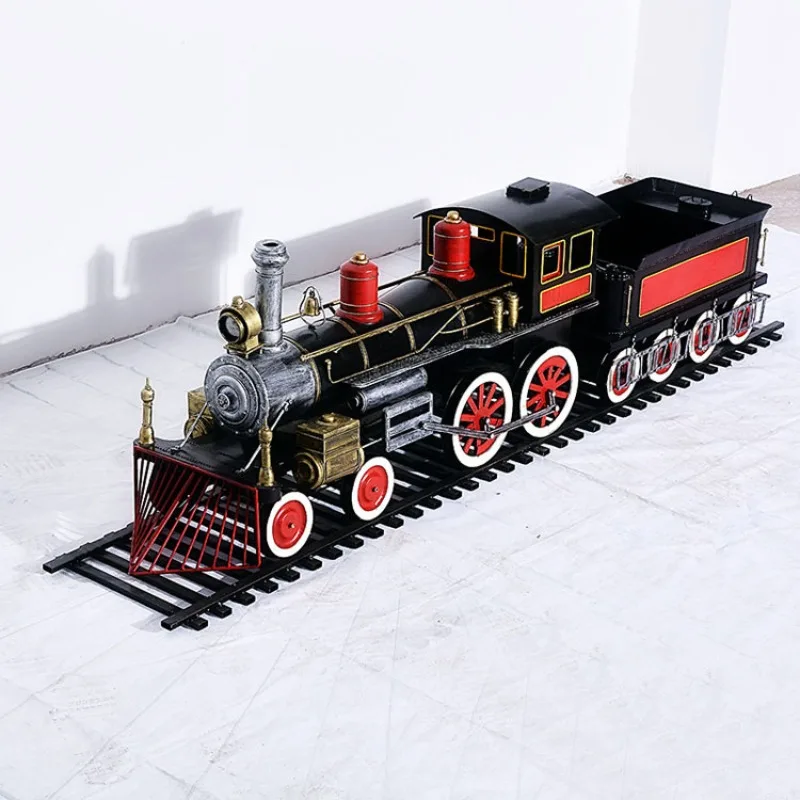Train model ornament handmade wrought iron train decoration home soft decoration jewelry photography props