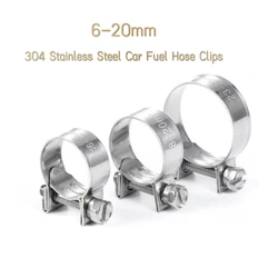 10pcs 304 Stainless Steel Car Fuel Hose Clips Hoses Clamps Set Mini Air Hose Clamp Diesel Petrol Pipe Clips Auto Hose Part