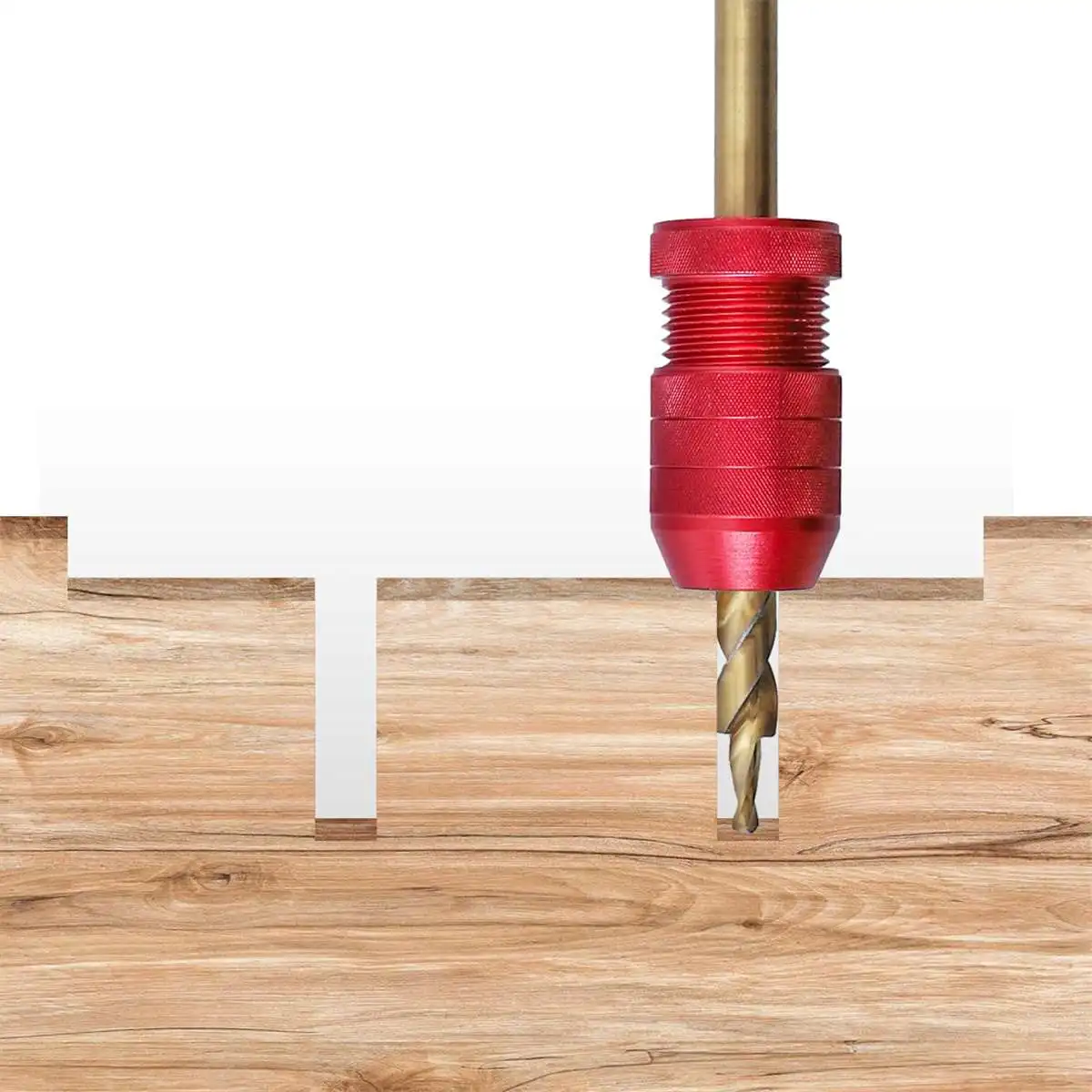 Juego de tope de taladro de aluminio, diámetro interior ajustable, Control de profundidad, perforación precisa, herramienta metalúrgica para carpintería, 2 piezas