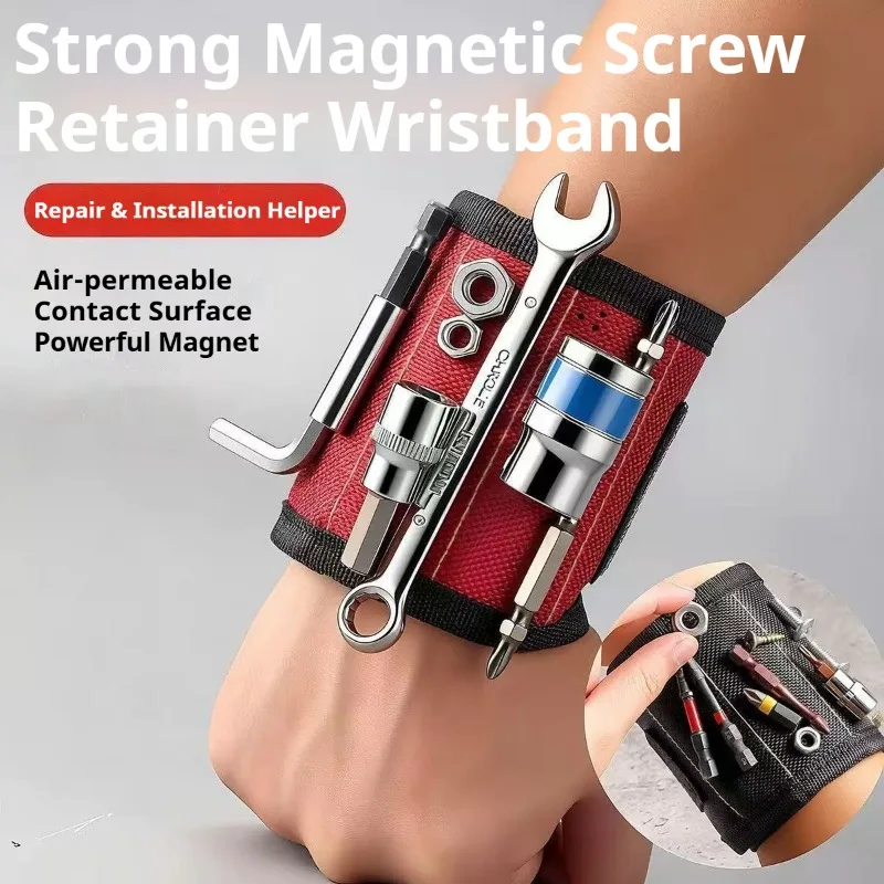 

Магнитный браслет из ткани Оксфорд для крепления шурупов, гвоздей, сверл, инструментов, ремень для инструментов, упаковка для деревообрабатывающих и электромонтажных инструментов