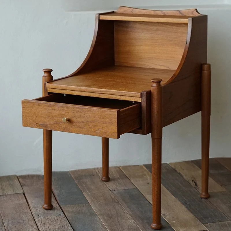 Vintage Bedroom Bedside Tables Furniture Burmese Teak Lockers