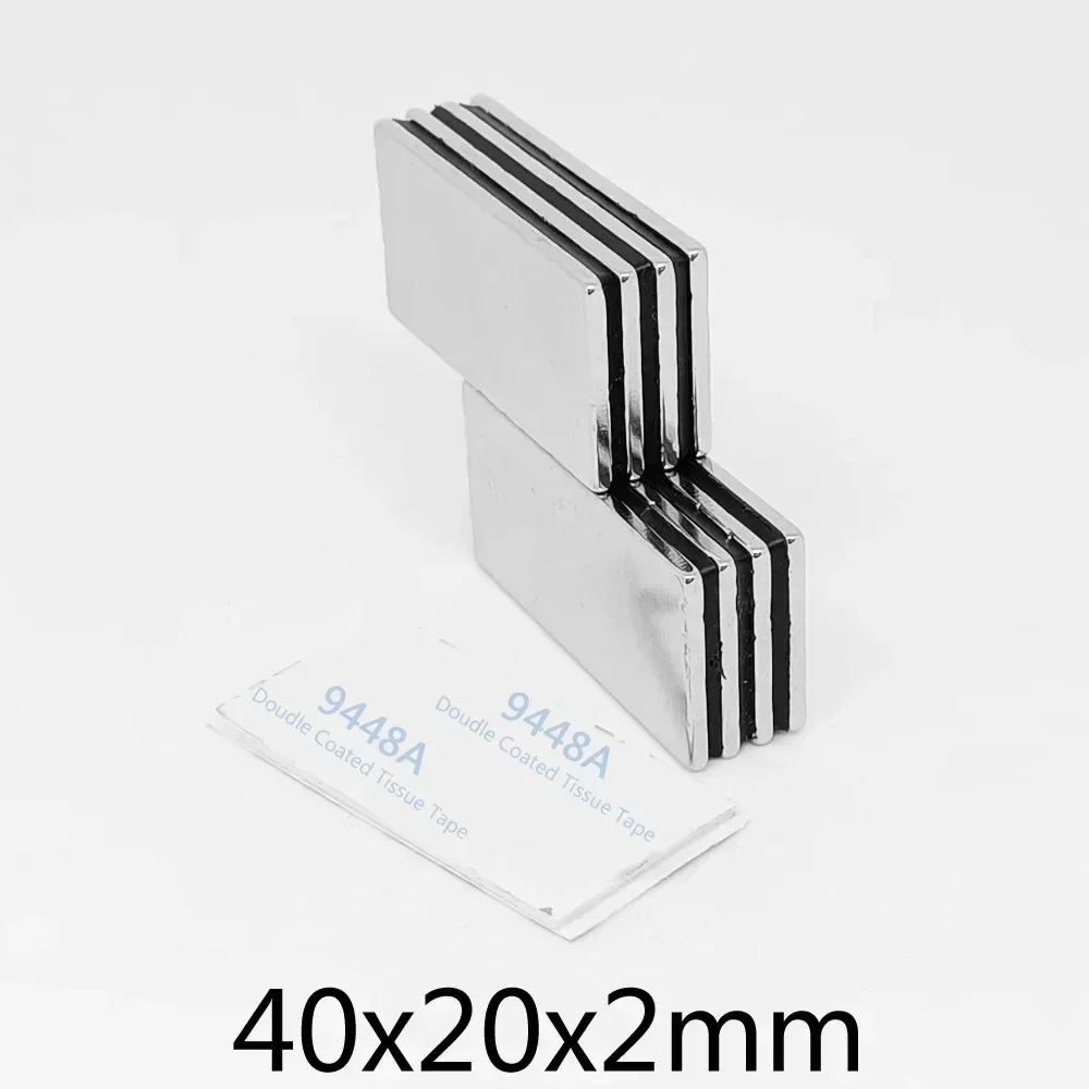 40x20x2mm Block Strong Powerful Magnets With 3M Self - Adhesive 40*20*2 Long Neodymium Magnet Sheet 20x10x2 20*10*1 30*10*1