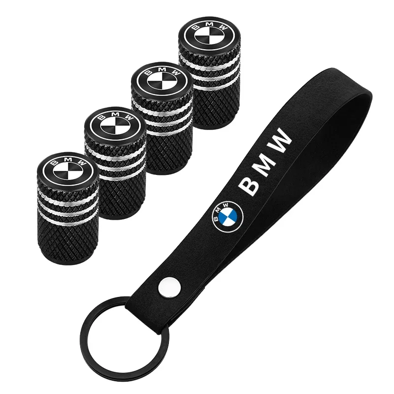 Auto Suede key strap Key ring Metal Alloy Valve Cover Wheel Caps For BMW E46 E90 E34 E36 E60 E39 E70 F10 F20 F30 X5 X6 X1 M3 M5