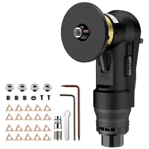 Pneumatic Chamfering Tool Mini Air Chamfer Tool Kit with 12 C-Angle and 10 R-Angle Blades 45 Degree 30000RPM Chamfering Tool wi