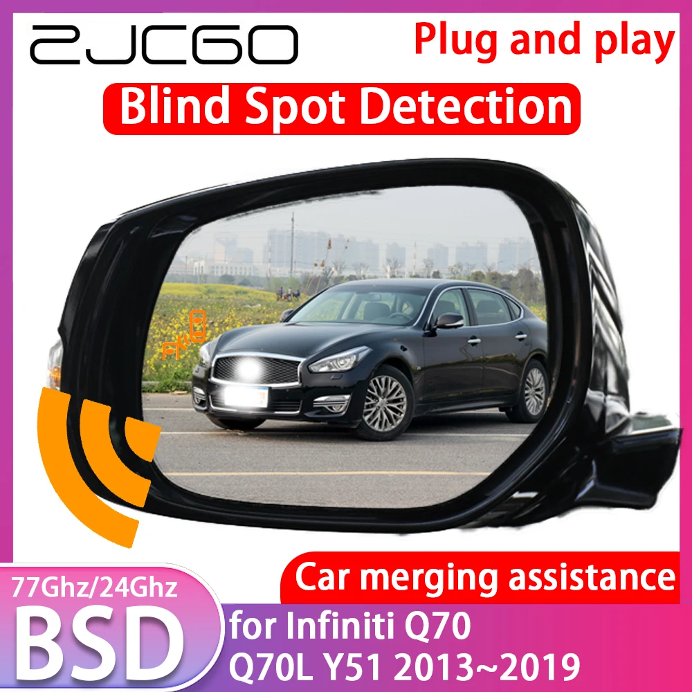 

ZJCGO for Infiniti Q70 Q70L Y51 2013~2019 Blind Spot Detection Car BSD BSA BSM System Driving Warning Radar Alert Mirror