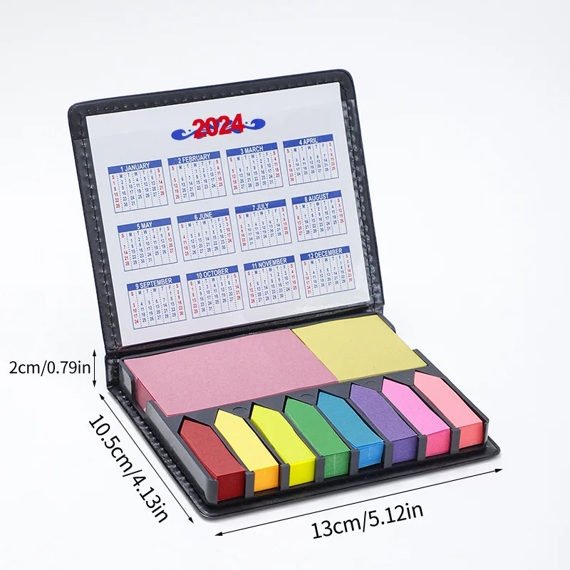 1 Set of Colorful Convenience Stickers Organization Multi-Color Stickers Set Leather Packaging Box Calendar 2024