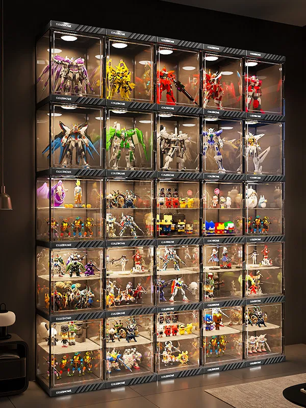 

Figure display cabinet toy storage box building block model blind box display for LEGO transparent Gundam shelf