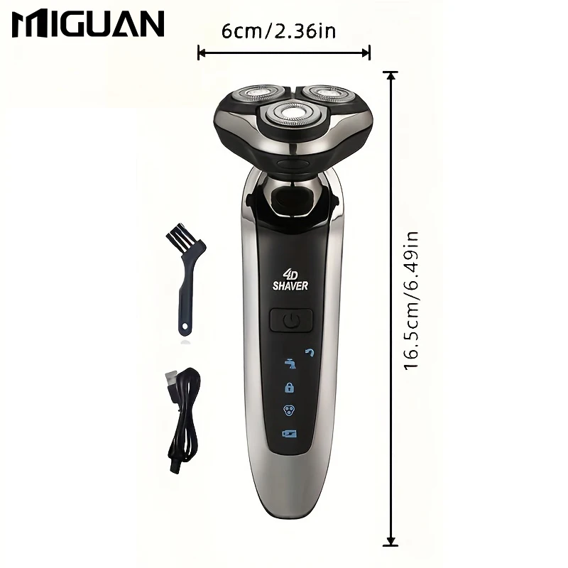 Electric Men's Shaver, Compatible with Accessories Such as Sideburn Trimmers, Nose Hair Trimmers, and Hair Clippers, Face Shaver