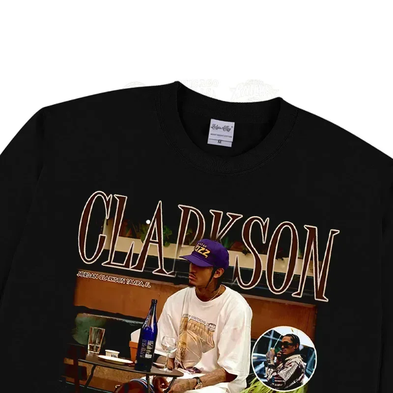 Clarkson Vintage Nba Clarkson American Vintage Loose-fitting Print Short-sleeved Oversized T Shirt Harajuku Men Clothing