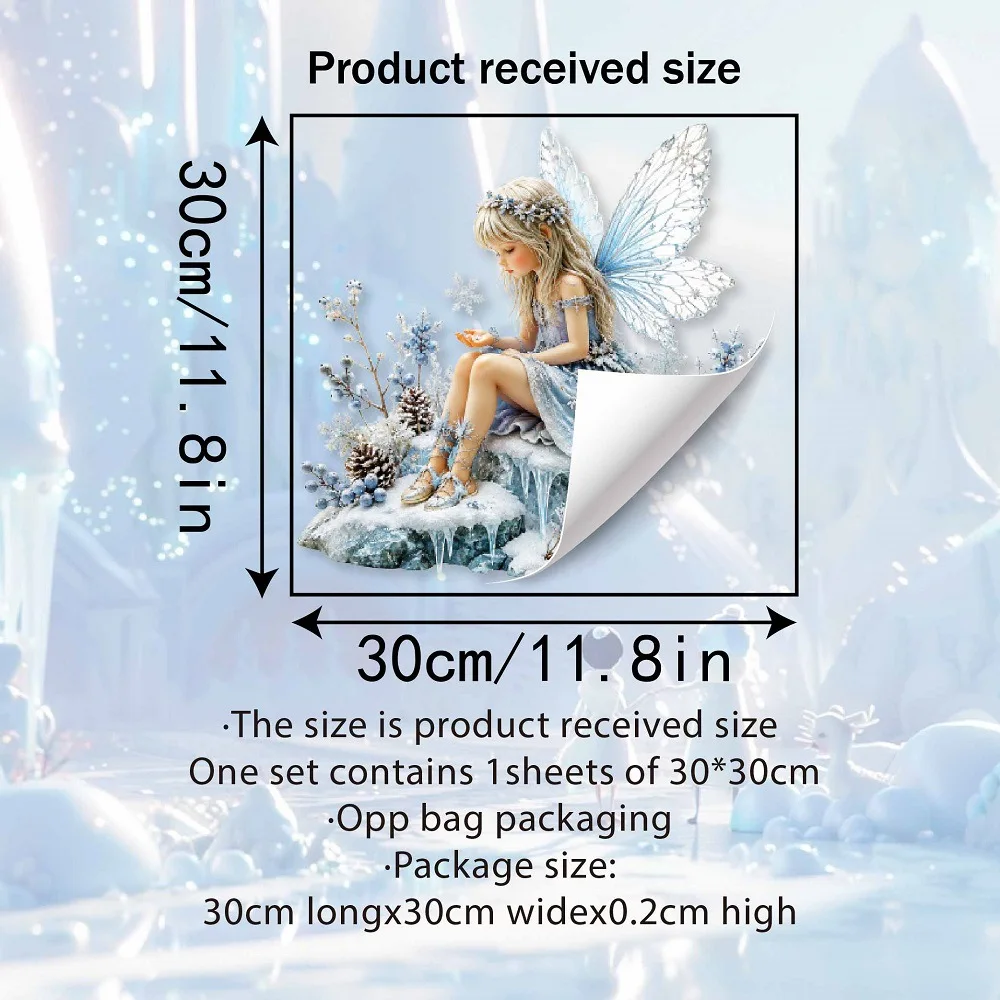 Snow Fairy Window Stuck Static Glass Stickers Children's Nursery Butterfly Cloud Stickers Bedroom Living Room Home Decoration