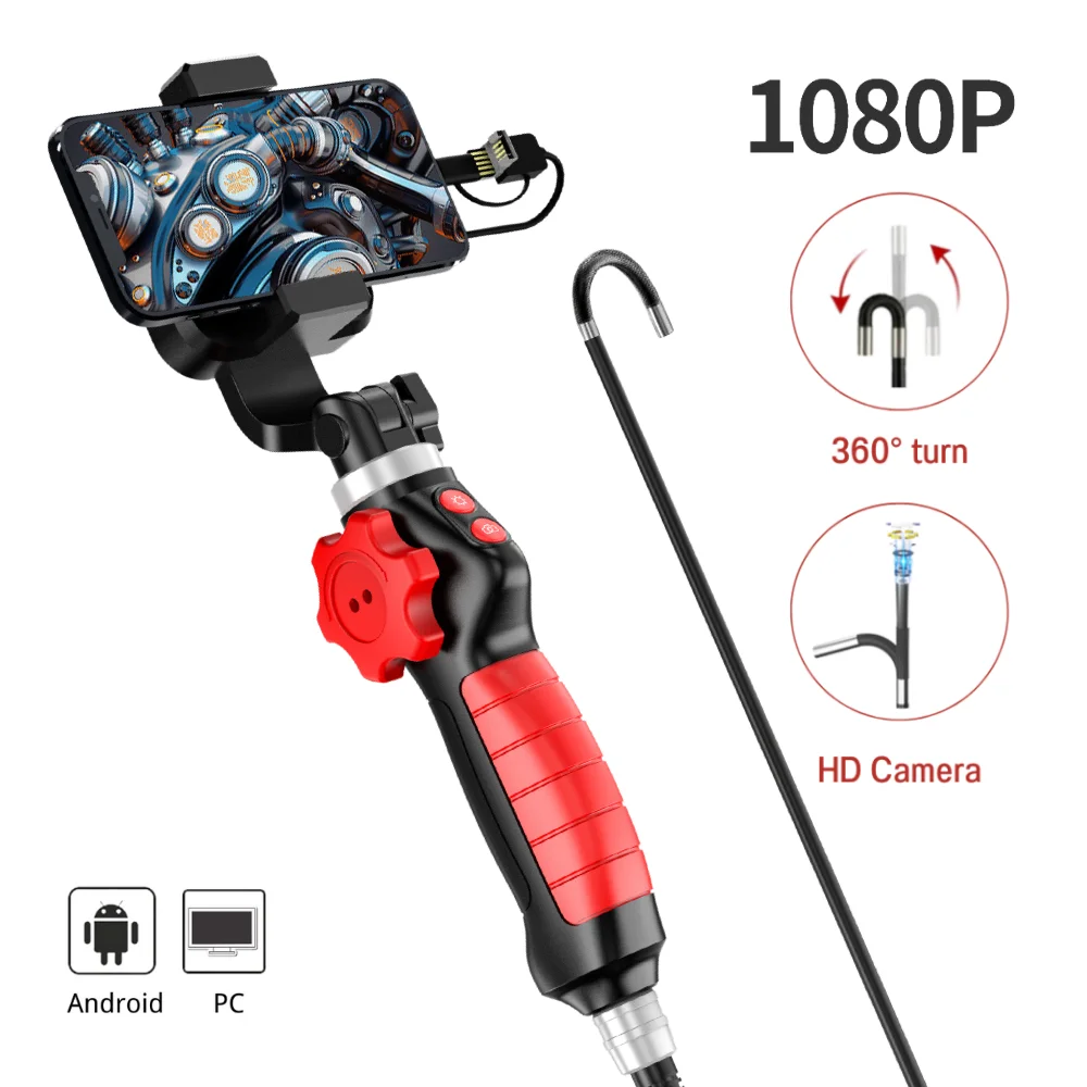 

2MP 1080P 180Degree Two Way Articulate Steering 3In1 USB/WIFI Industrial Endoscope CMOS Borescope Digial Microscope Camera