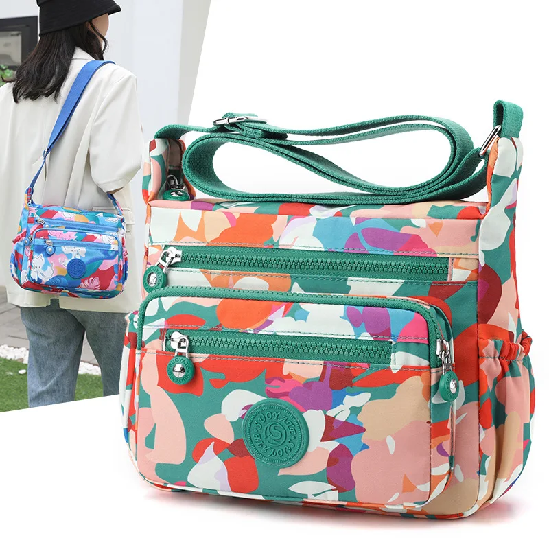 Women Shoulder Bags 2023 New Floral Print Women Handbags Brand Crossbody Messenger Bag Female Waterproof Nylon Travel Bag Bolsas