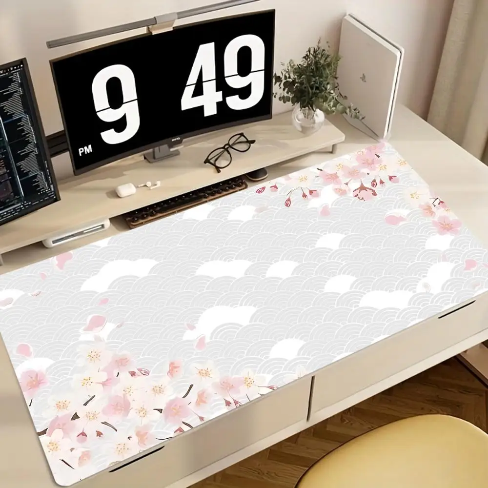 

Japanese-style Sakura Mouse Pad, Large Mouse Pad with Stitched Edge, XXL Keyboard Pad, Office Gaming Computer Accessories