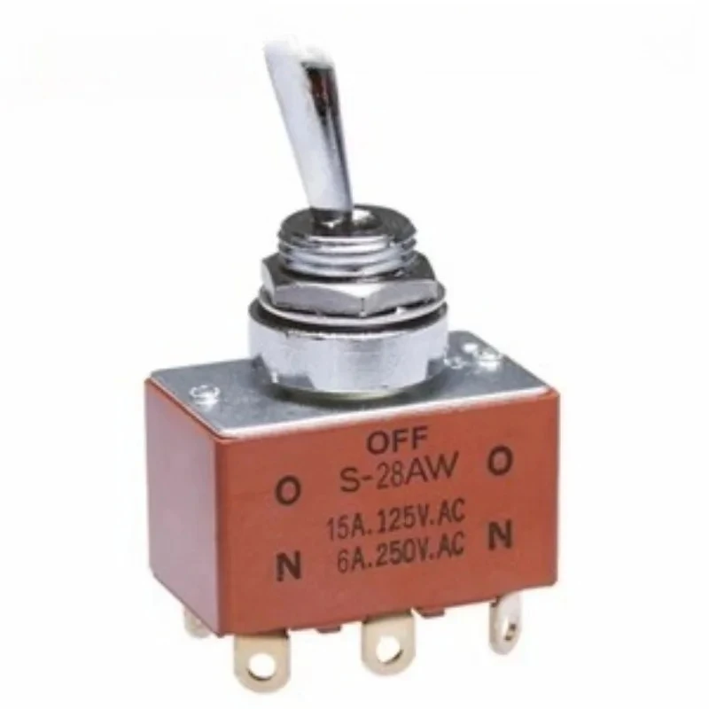 S-28AW  toggle swi-tch S28AW shaking he-ad 6-pin three gear reset (On)-Off-(On)