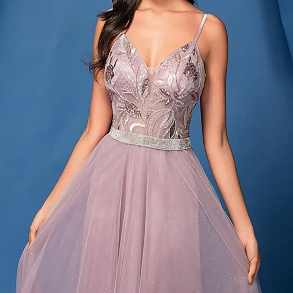 Elegant Sweetheart Appliquins Lace Sleeveless A-Line Formal Evening Dresses Birthday Party Prom Gowns Customized