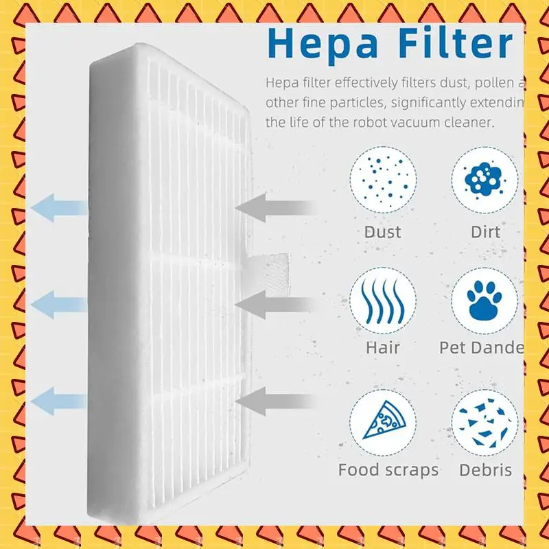 

A008 20PCS Washable Hepa Filter Replacement Parts For Midea VCR04W Robot Vacuum Cleaner Accessories Filters