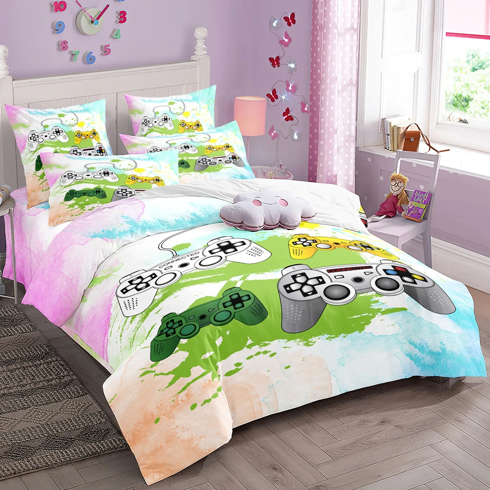 

2/3pcs bedding set Digital Print Comfortable Duvet Cover for Home Bedroom Decoration, 1 Duvet Cover and 2pillowcase with Zippers