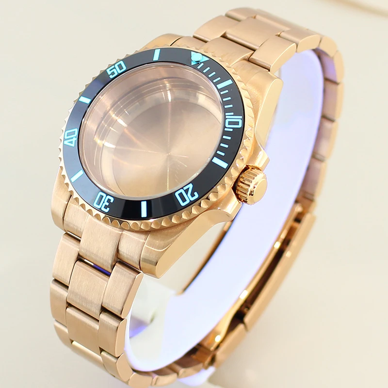 40mm 시계 케이스 사파이어 유리 NH35 NH36 NH34 8215 2824 무브먼트 시계 부품 28 5mm 다이얼 굴 스타일 팔찌 서브