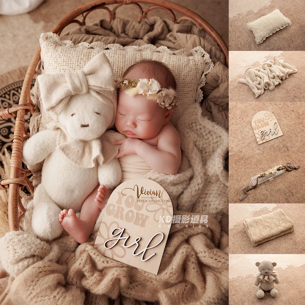 calmante-marrom-recem-nascido-fotografia-aderecos-kit-estiramento-embrulho-travesseiro-bandana-urso-de-pelucia-boneca-estudio-bebe-foto-cena-decoracao-prop