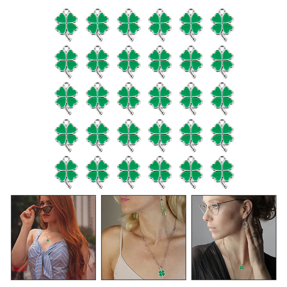 

30Pcs Four Leaf Pendant Charms DIY Craft Supplies Jewelry Making Unique Bracelet Necklace Accessories DIY Charm Pendant