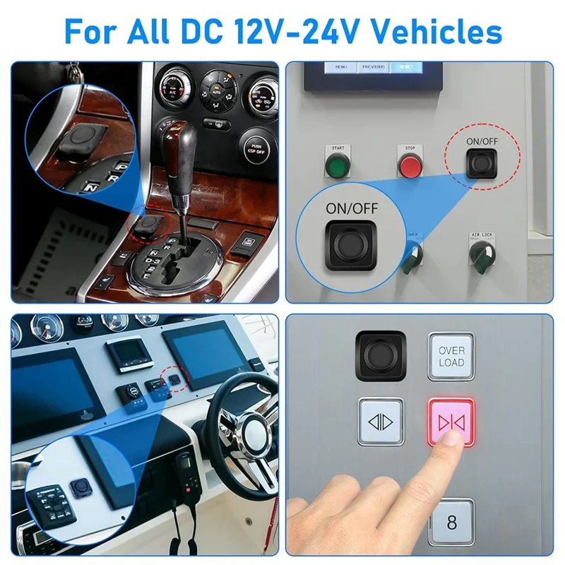 

A67P-10Pcs Rocker Switches, Momentary Push Button Switch Surface-Mount On/Off Horn Buttons For 12V/24V Industrial Control