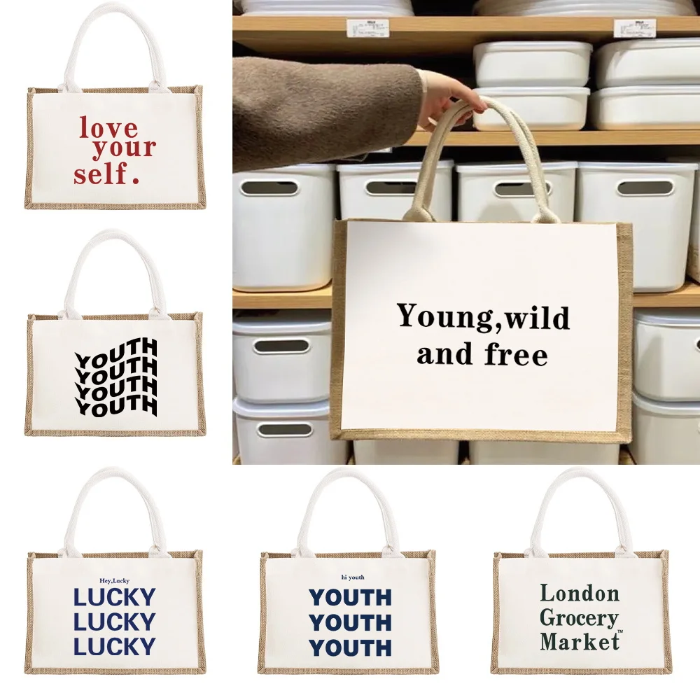 

Stylish Minimalist Design Portable Shopping Bags Walls Printing Tote Bag Grocery Beach Outdoor Casual Commute Storage Handbag