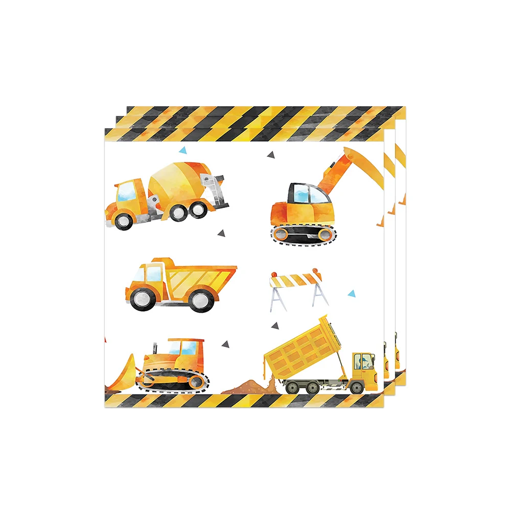 Disney Construction Vehicle Party Disposable Tableware Birthday Party Decorations Kids Boys Engineering Truck Plate Cup Birtday