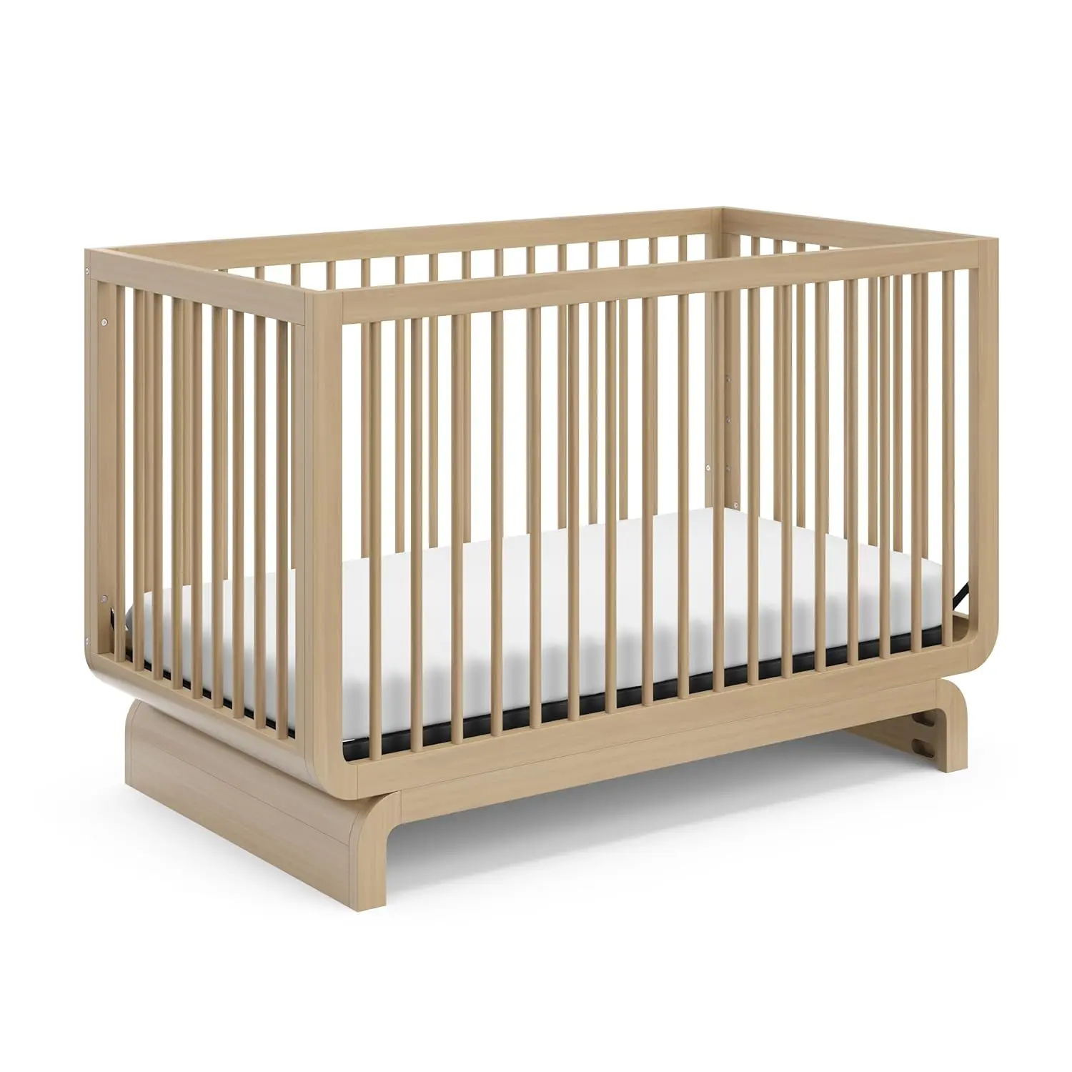 Storkcraft Santorini Deluxe 5-in-1 Convertible Crib with Bonus Toddler Guardrail (Driftwood) – GREENGUARD Gold Certified, Toddle