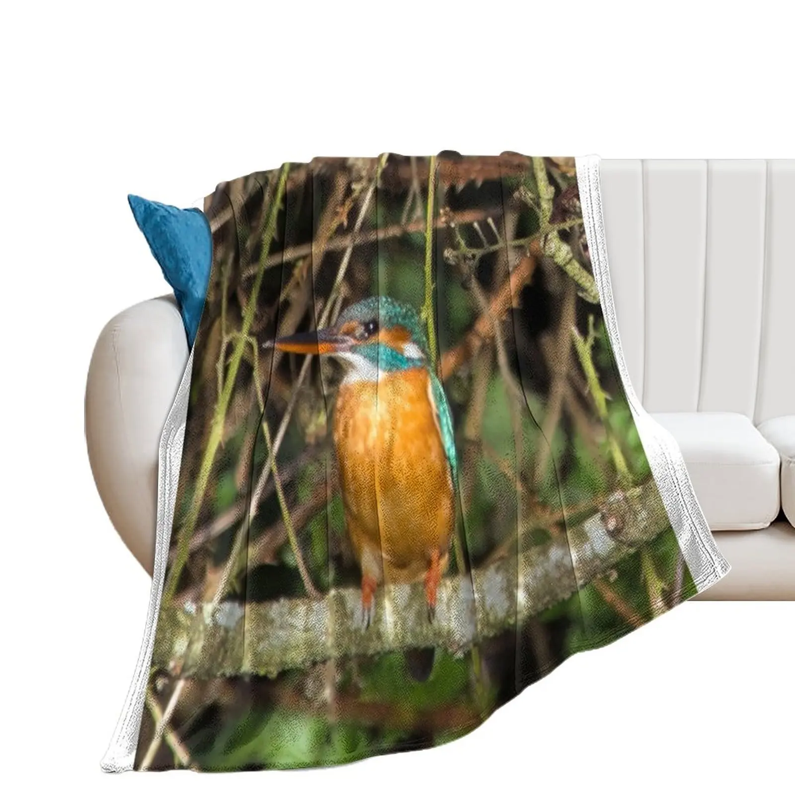 Female Kingfisher Throw Blanket for winter warm for winter Hairys Blankets