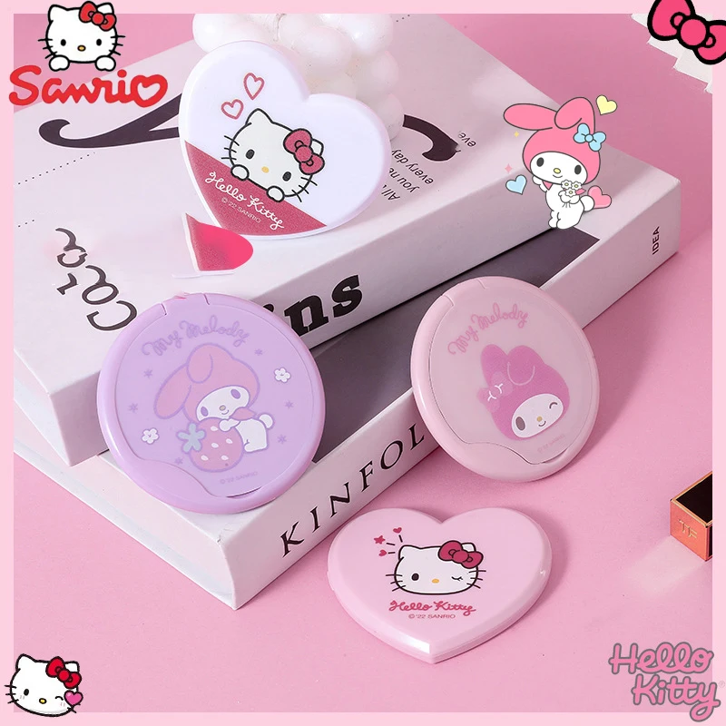 

Sanrio Hello Kitty My Melody Double Sided Folding Mirror Kawaii Portable Mirror Comb Integrated Mini Makeup Mirror Girls Gifts