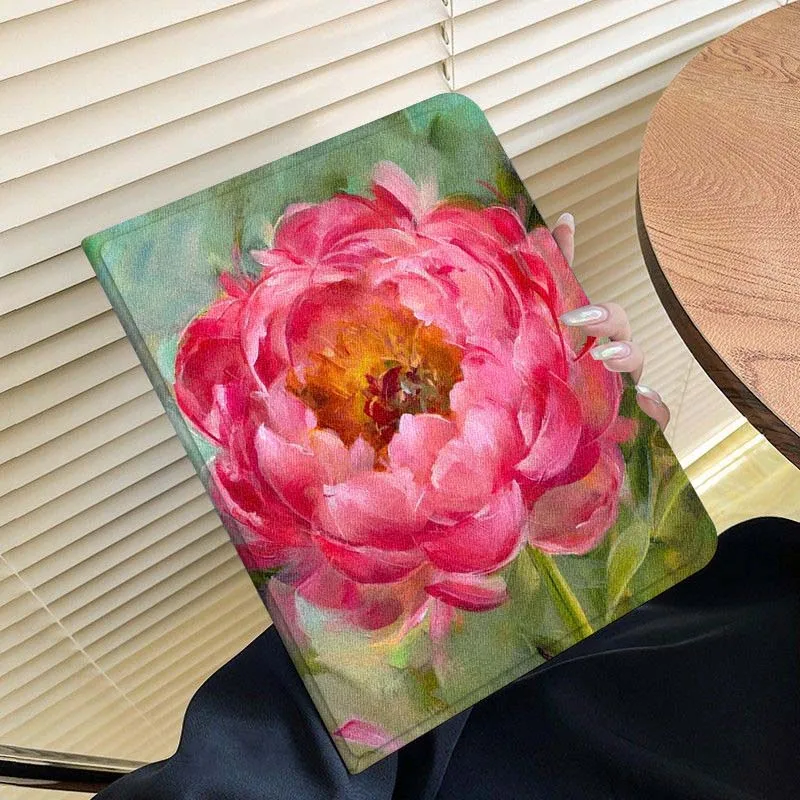 

Pink Peony Flower Bouquet For Samsung Galaxy Tab S7 S8 S9 S10 11 12.4 13.1 FE Plus Lite Inch Cover Tablet Case