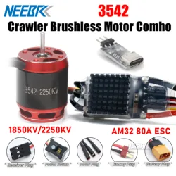 RC Car Brushless Combo 3542 1850/2250KV Outrunner Motor AM32 80A ESC BEC for Crawler Axial Traxxas SCX10 TRX4 TRX6 RC4WD 90046