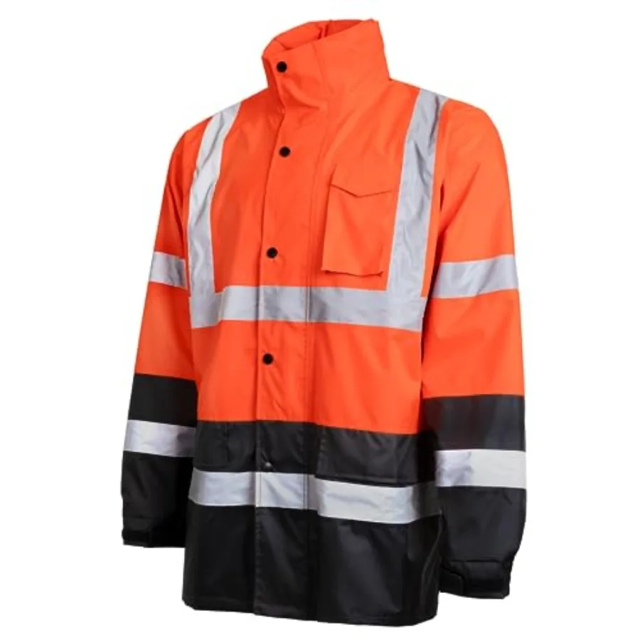 

Hi-Visibility Waterproof Rain Jacket with Mesh Lining, ANSI/ISEA 107-2015 Class 3 Type R, Lightweight Wind-Resistant Safety Jac