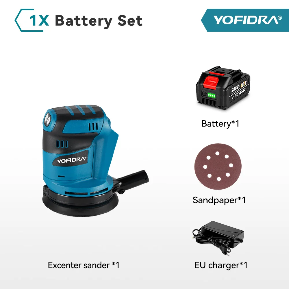 5 Zoll elektrische Schleifmaschine Polierer 3 Gänge Handheld wiederaufladbare Orbital Holz Metall Poliermaschine für Makita 18 V Batterie Pin