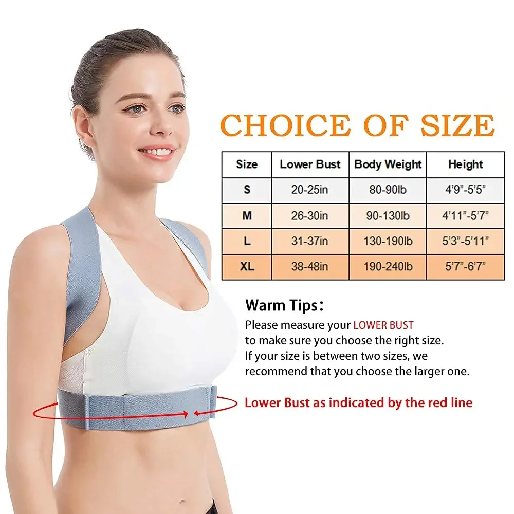 Posture Corrector Upper Posture Brace for Support Providing Shoulder-Neck-Back Relief Pain Adjustable for Men and Women