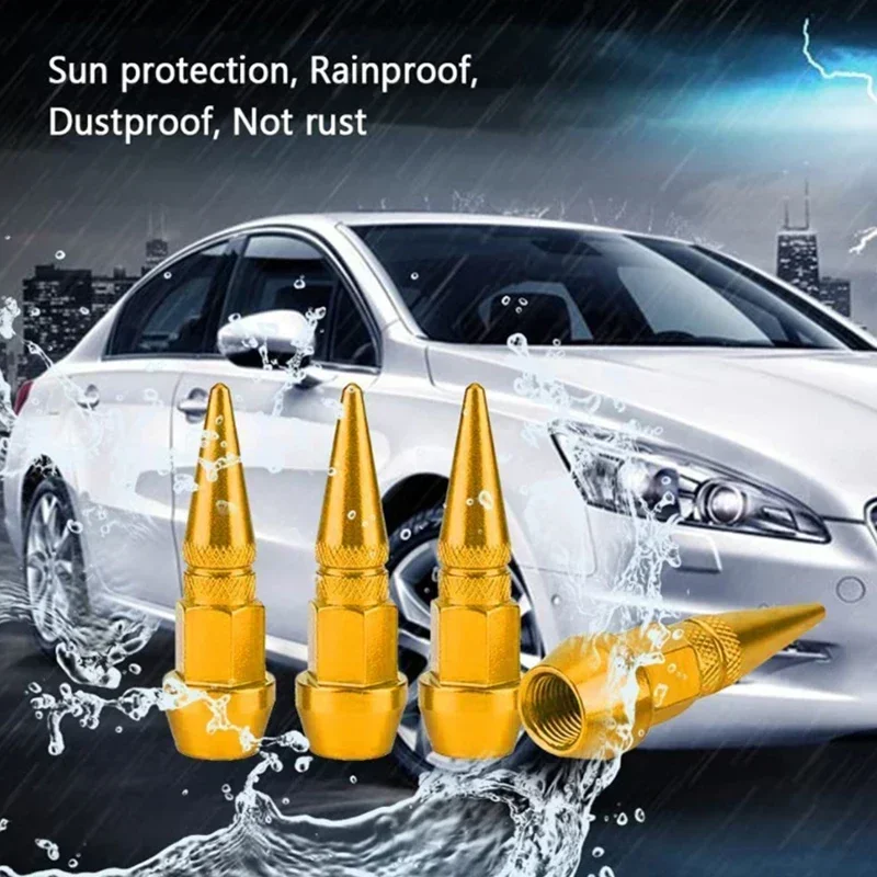 Tire Wheel Valve Caps 4pcs Universal Fits For Car Motorcycle Bike Wheel Tires Valves Tyre Stem Cap Air Airtight Cover