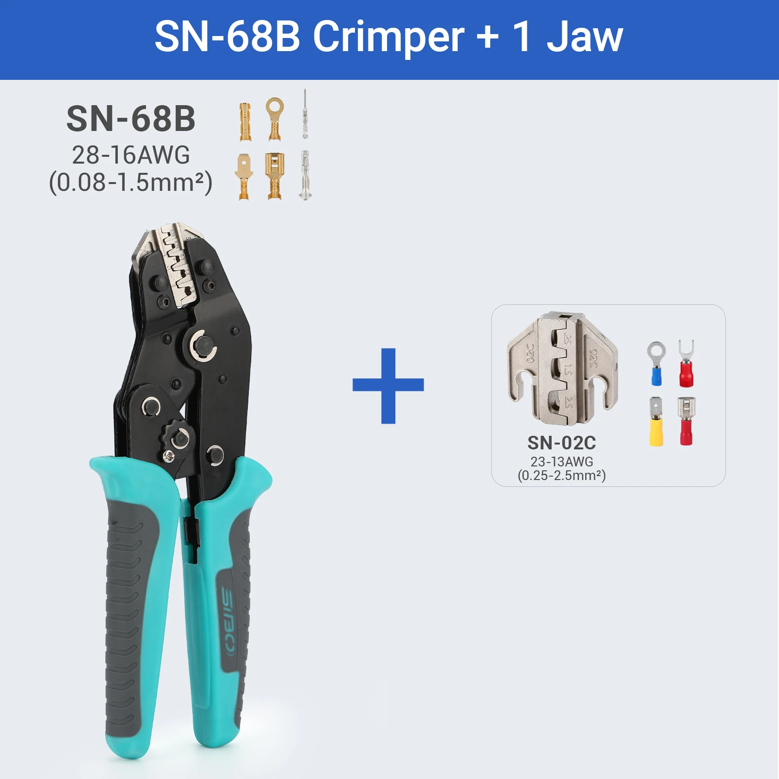 Crimptangset Elektricien Gereedschap Snelle Wisselbekken Voor Crimp Terminals Dupont JST Niet-Geïsoleerde Open Barrel Ferrule MC4 Solar