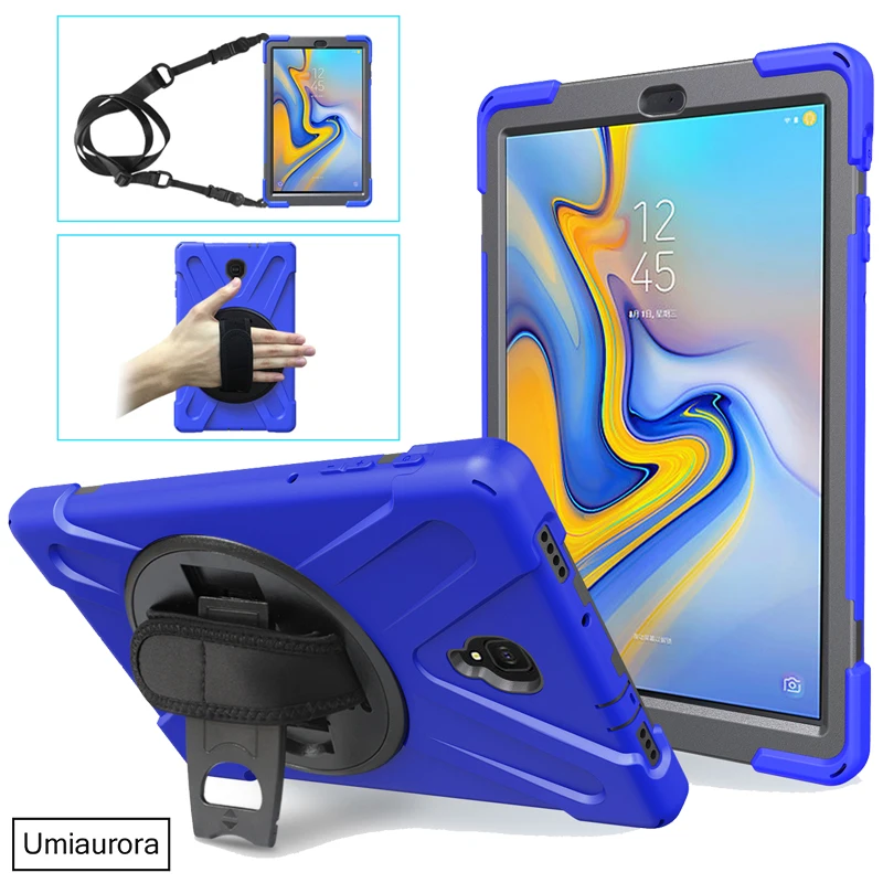 

For Samsung Tab A 10.5 inch SM-T590 SM-T595 SM-T597 Heavy Duty Rugged Tablet Case Stand Hand Shoulder Strap Shockproof PC Funda