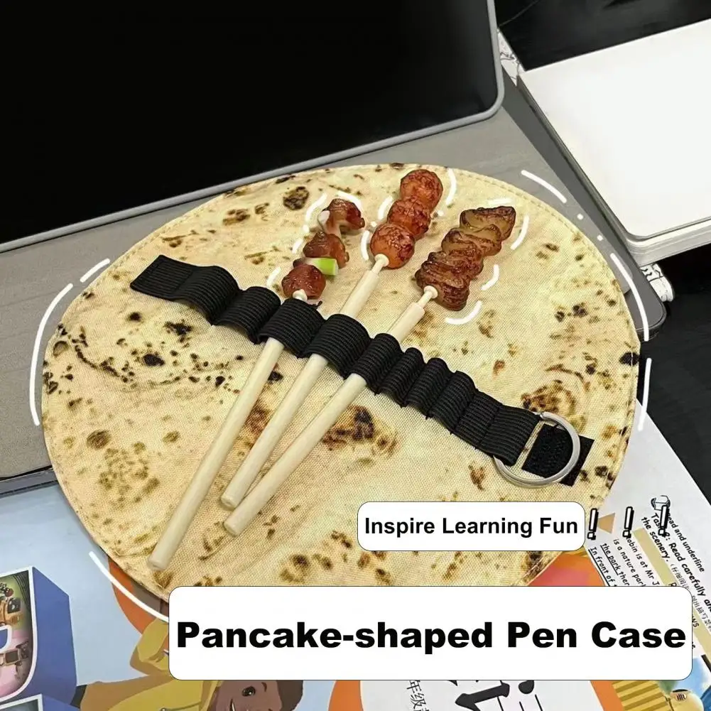 Estuche para lápices con diseño de panqueques, organizador divertido para la escuela
