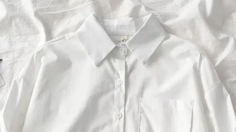 Japanese Style Loose Fit Long Sleeve White Shirt 9