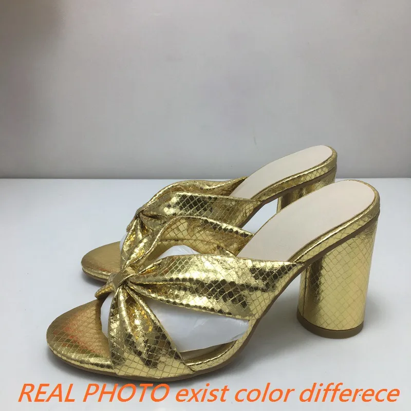 ASILETO Design femminile Sandlas Open Toe Block tacchi alti 8.5cm Slip On Mules Plus Size 44 45 46 Casual Daily Women Shoes Summer