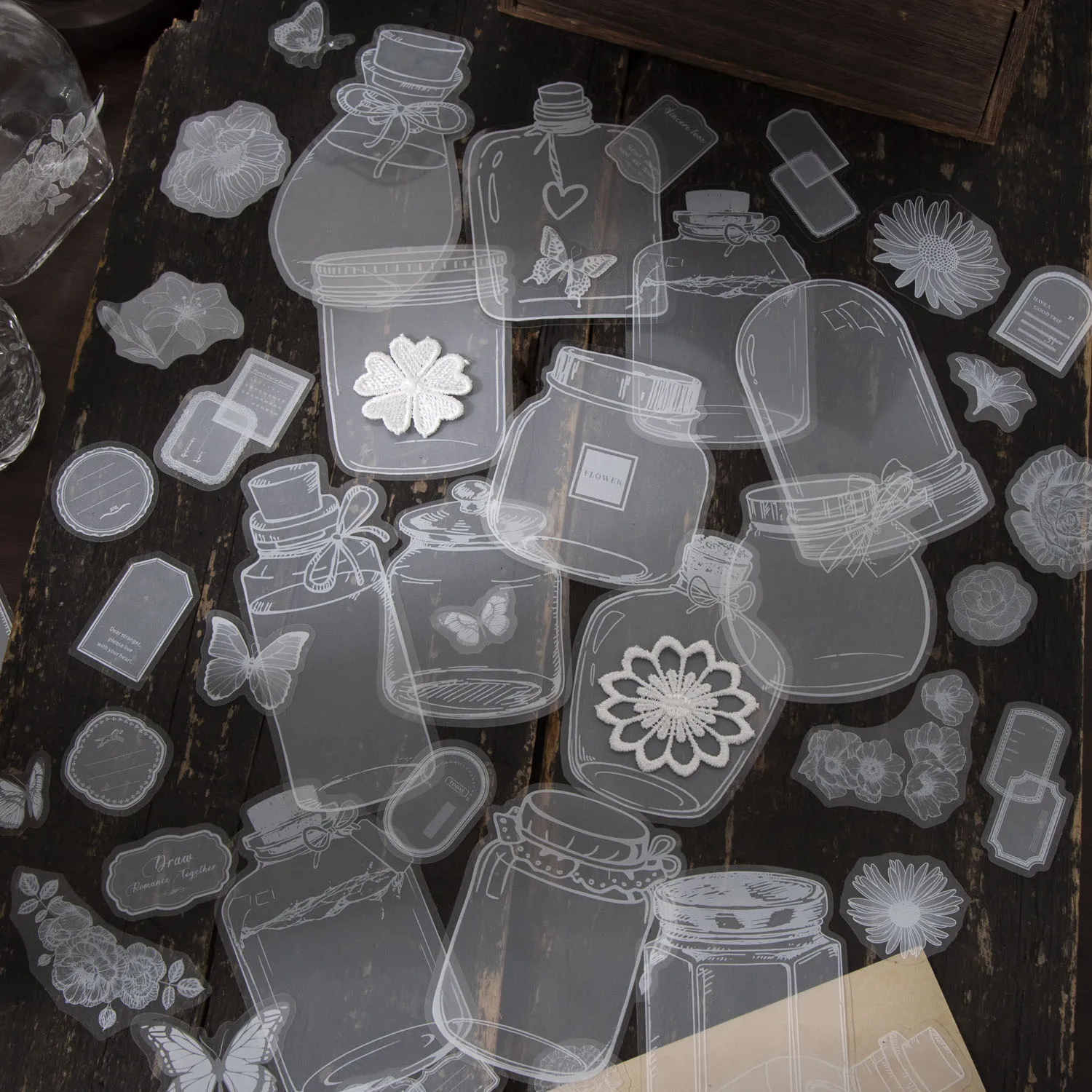 

40 шт. кружевные наклейки для журнала, блокнота, сделай сам, фоновый декор, эстетические наклейки, канцелярские принадлежности для скрапбукинга