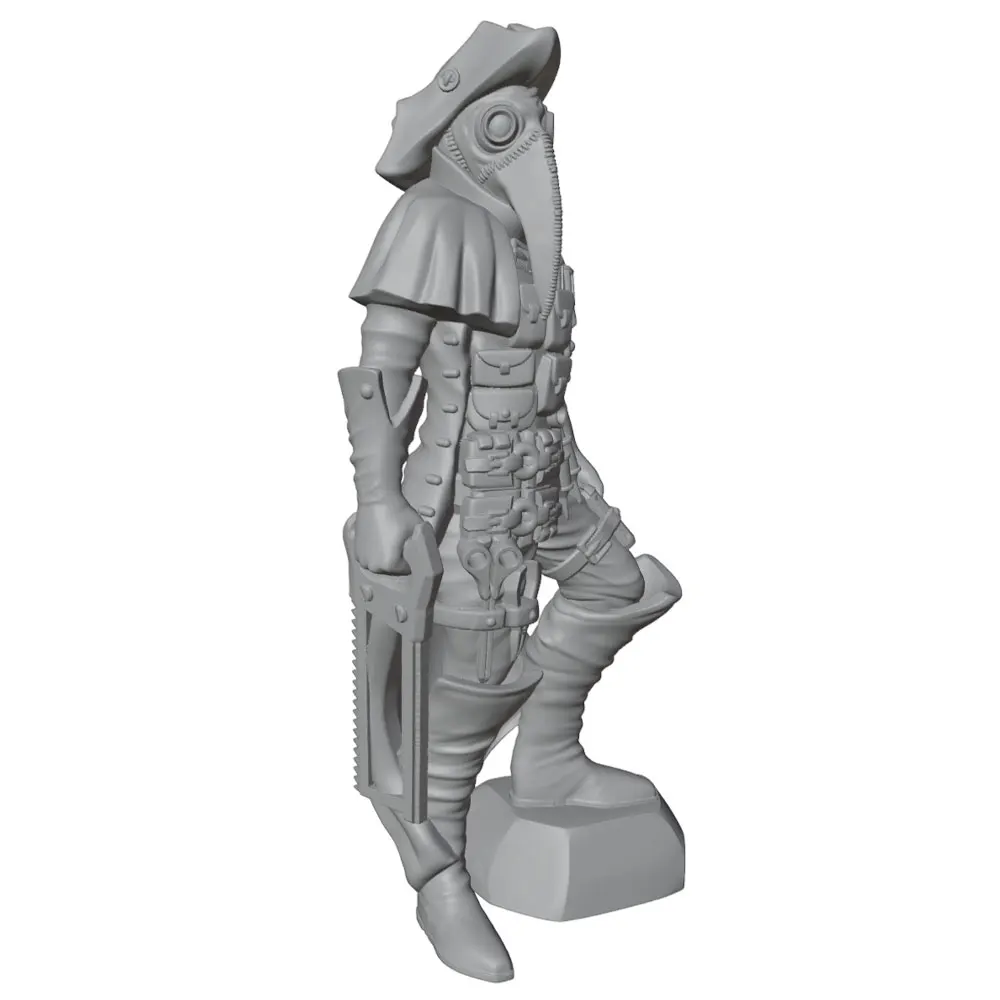 1/24 75mm A charming resin model of a bird mask, GK miniature model, 3D printed gray model doll, DIY doll model, not colored - view 4