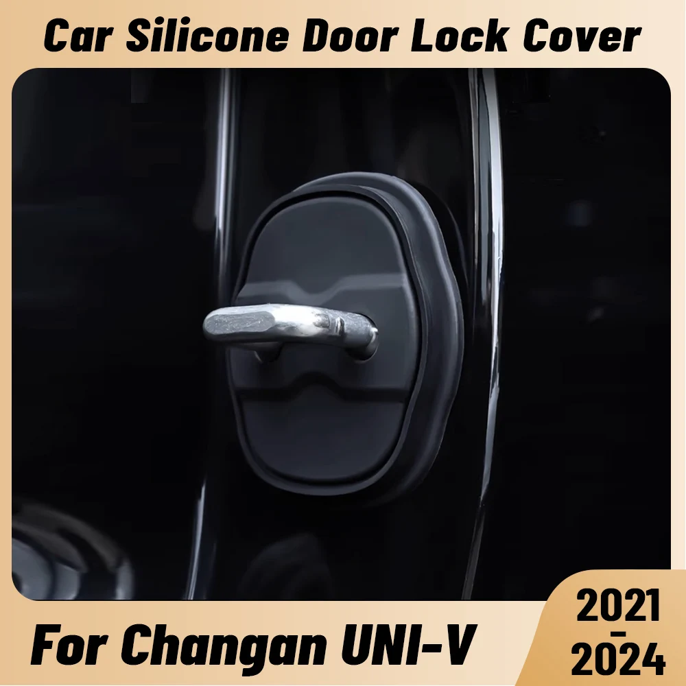 For CHAGNAN UNI-V 2021-2024 Car Door Shock Absorber Door Lock Protector Silicone Auto Door Lock Latches Cover Accessories