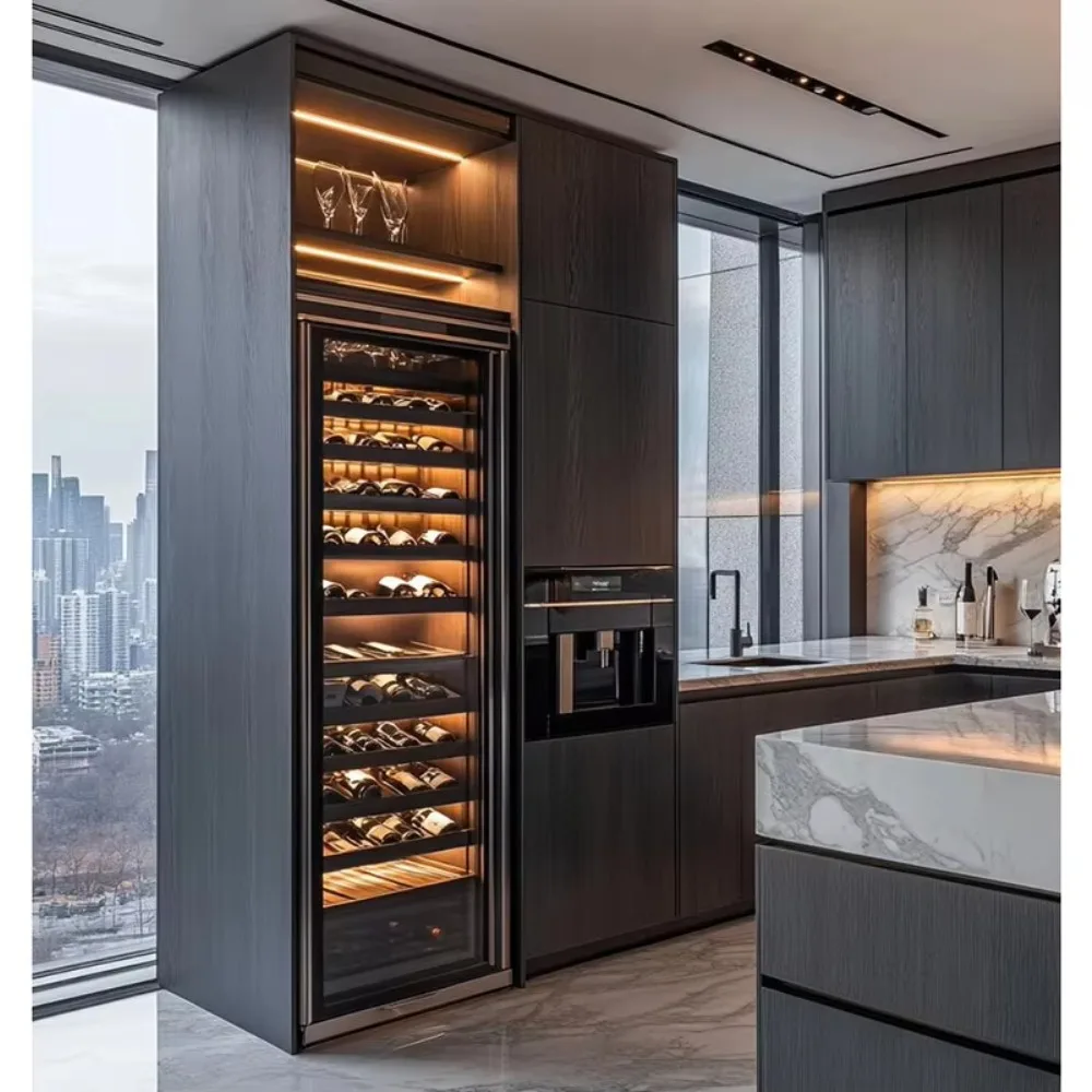 ضاغط ثلاجة النبيذ الفاخر القائم بذاته المخصص، خزائن تبريد ذكية قابلة للتمديد لغرفة المعيشة والأثاث المنزلي
