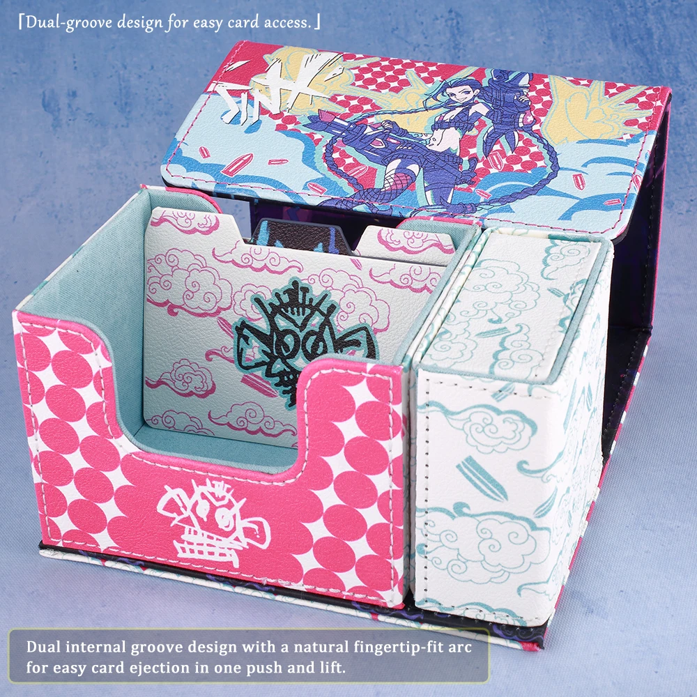 LOL-Jinx Deck Box Dicewinder لـ MTG Riftbound، يناسب 100 بطاقة مزدوجة الأكمام، صندوق تخزين البطاقات لـ TCG YGO OPCG PTCG DTCG #4