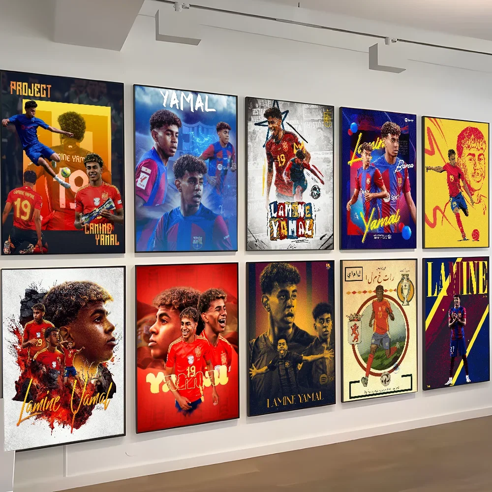 L-Lamine FootballStar Y-Yamal 27 Self-adhesive Art Poster Whitepaper Sticker DIY Room Bar Cafe Wall Decor